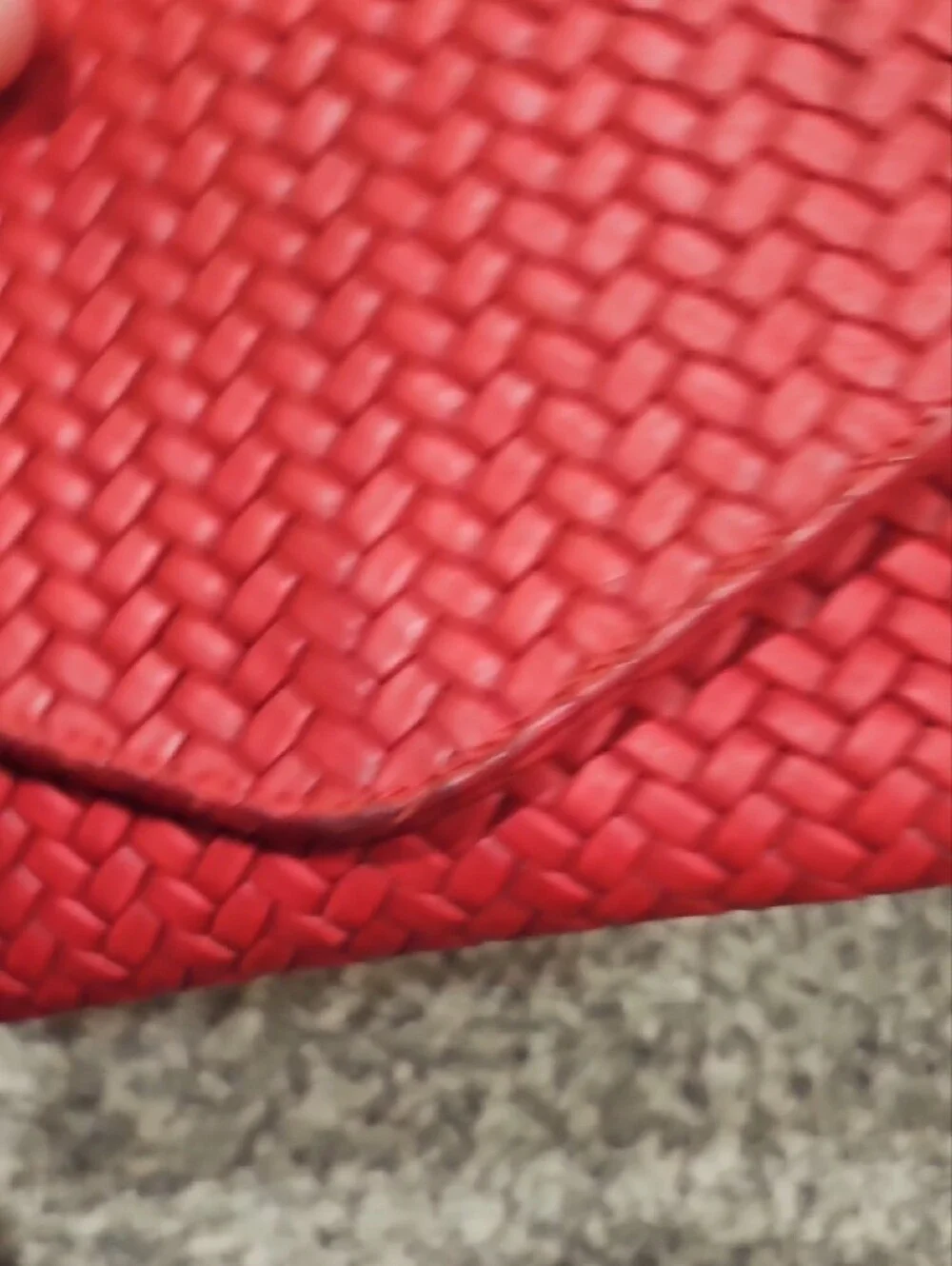 Red Woven Envelope Clutch with Silver Chain